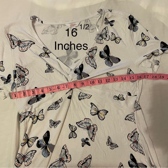 Butterfly print v neck shirt candies - Picture 5 of 10